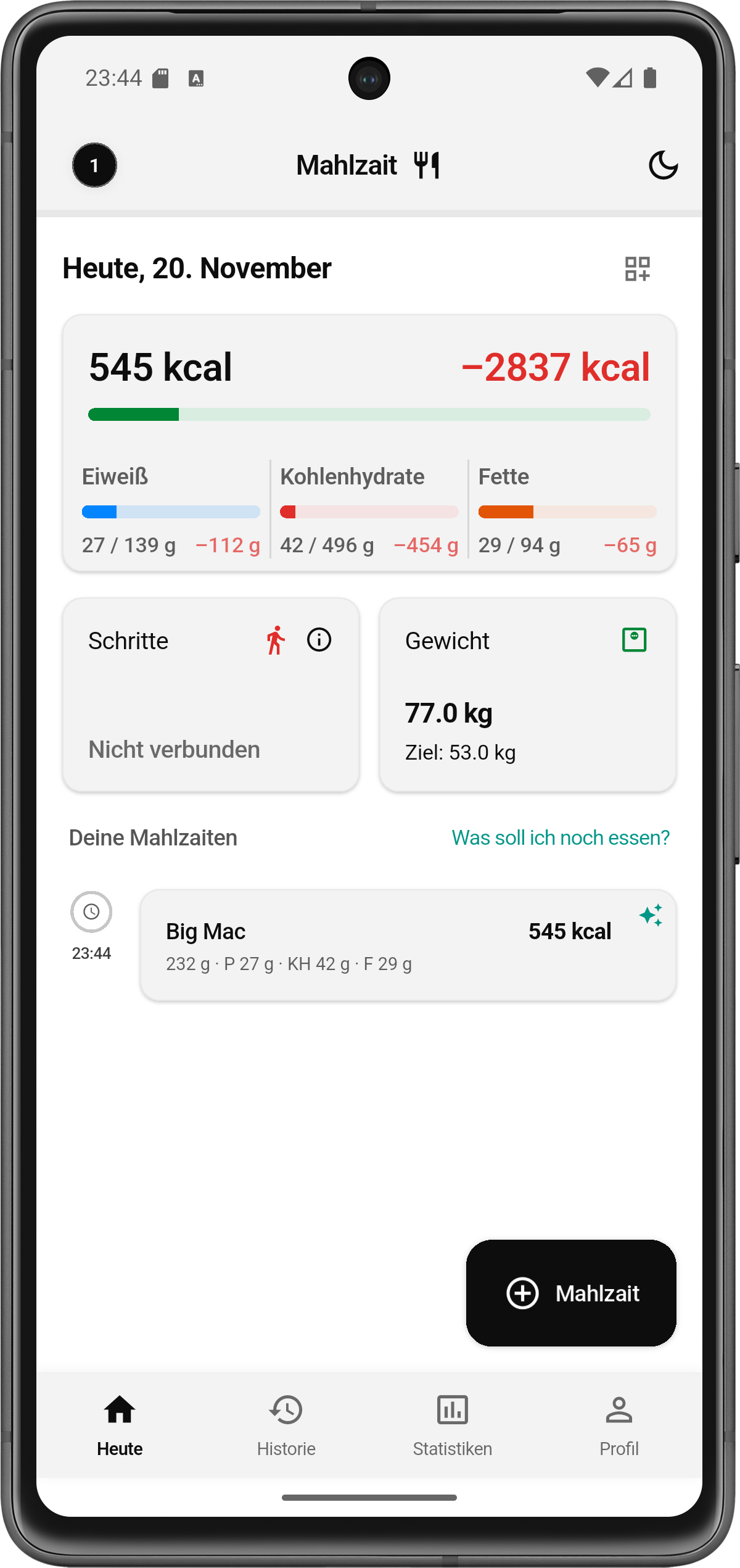 Mahlzait App Screenshot